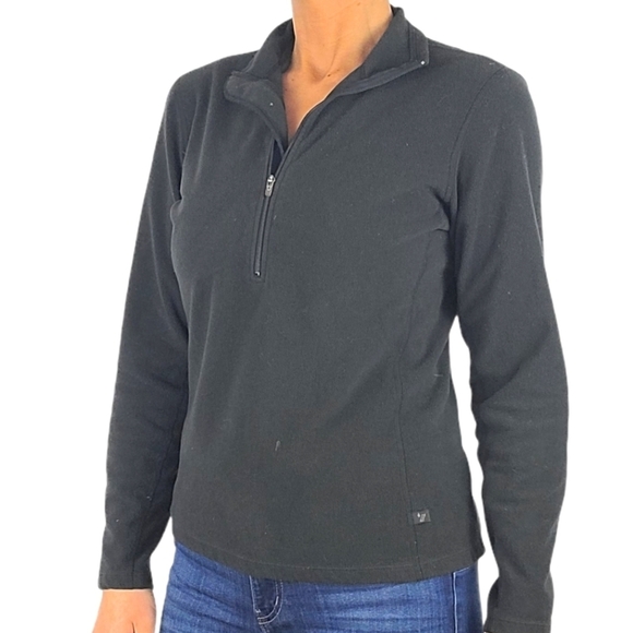 REI Quarter Zip Fleece Sweater Size Medium Black - Picture 5 of 5